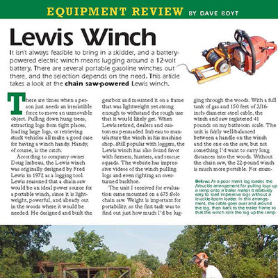 Lewis Winch reviewed in Sawmill Magazine
