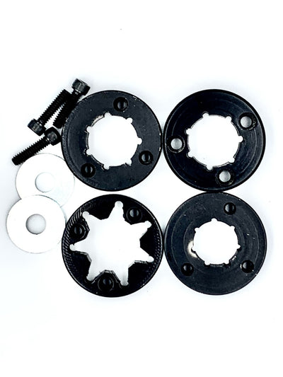 Direct Drive Adaptor Kit (4pcs): Complete with 7 Tooth Master, 7 Tooth Standard Spline, 7 Tooth Spur and 7 tooth Small Adaptor (3 standard length screws included).